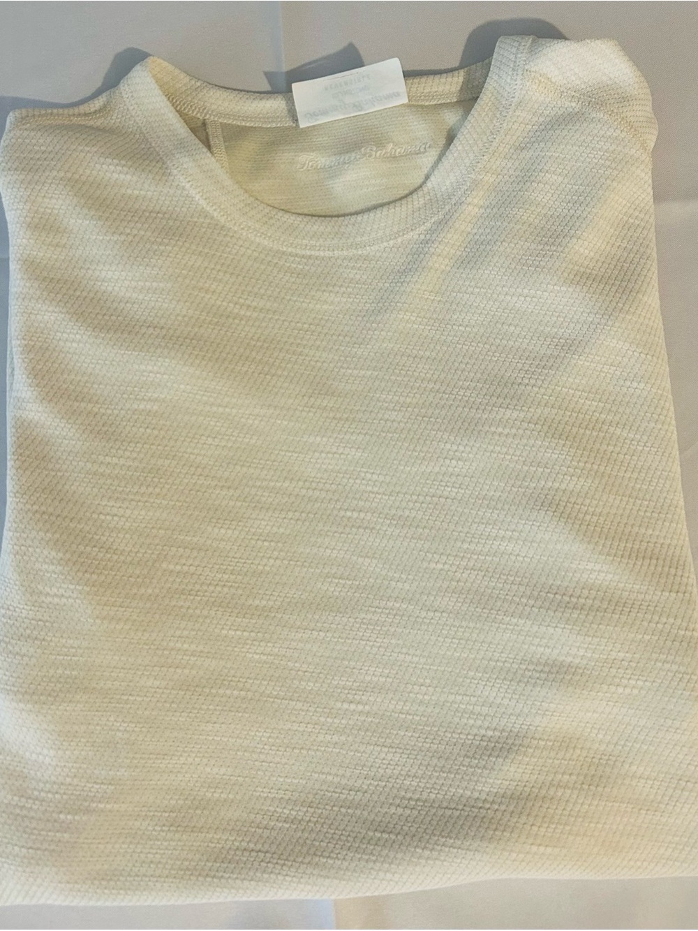Tommy Bahama Islandzone Men's Cream Waffle-Knit Crewneck Sweater Reversible
